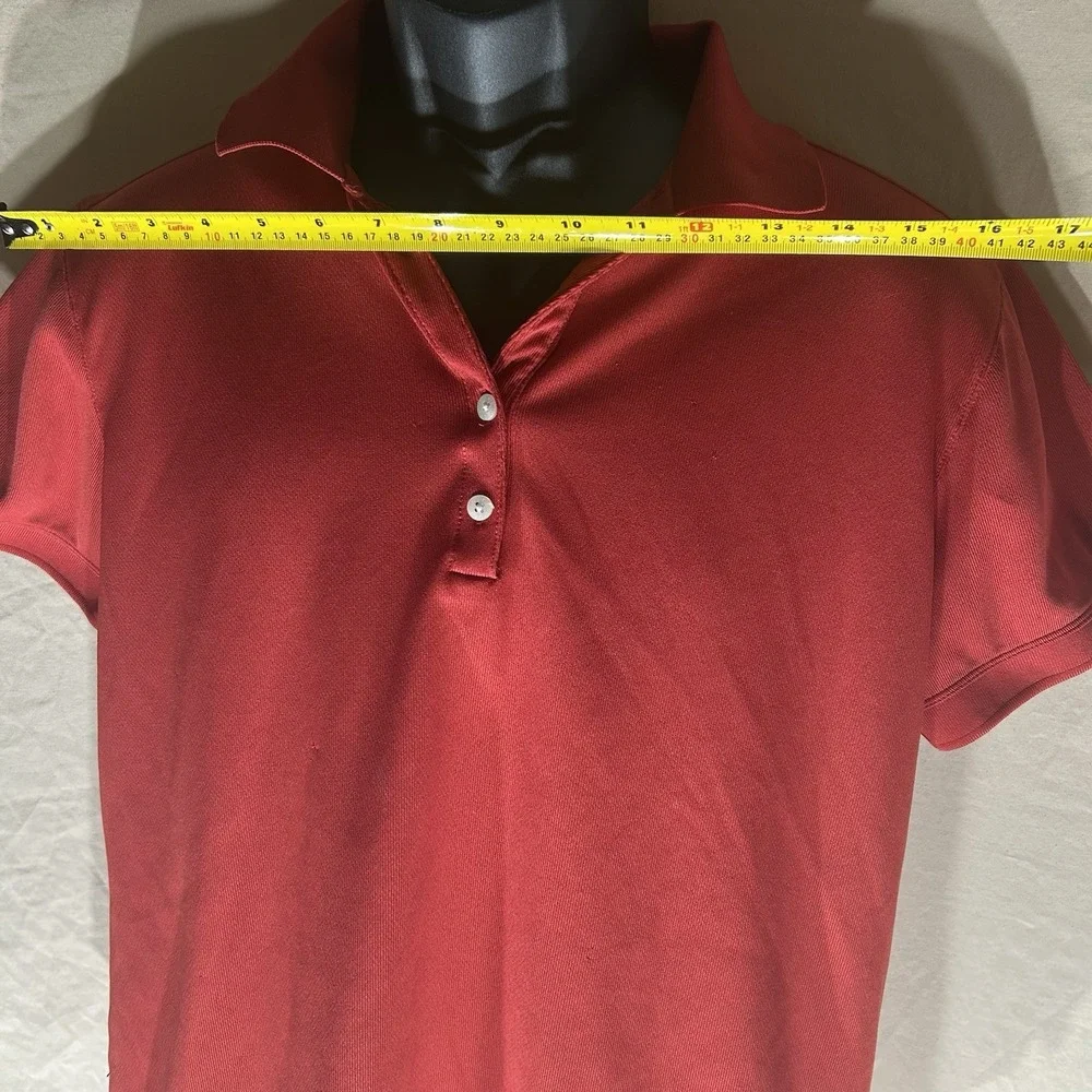 Nike Golf Polo Shirt Womens XL 16/18 Red FIT DRY Short Sleeve Athletic Top